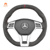 MEWANT DIY Dark Grey Alcantara Car Steering Wheel Cover for Mercedes Benz AMG C63 W204 AMG CLA 45 CLS 63 AMG C218 S - Model C218 W212 - Mewant Cover