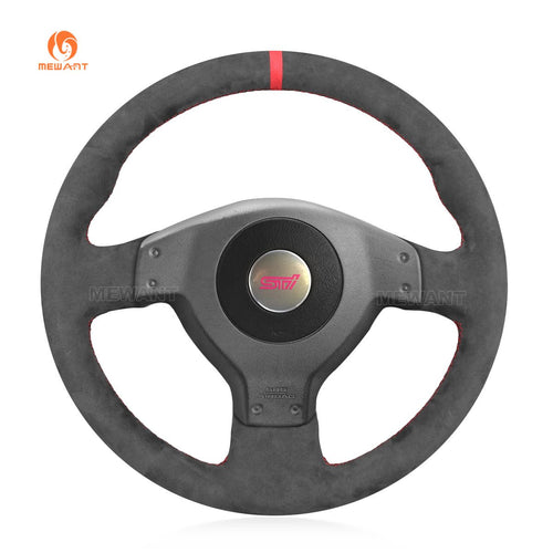 MEWANT DIY Dark Grey Alcantara Car Steering Wheel Cover for Subaru Impreza WRX STI 2002 - 2004 - Mewant Cover