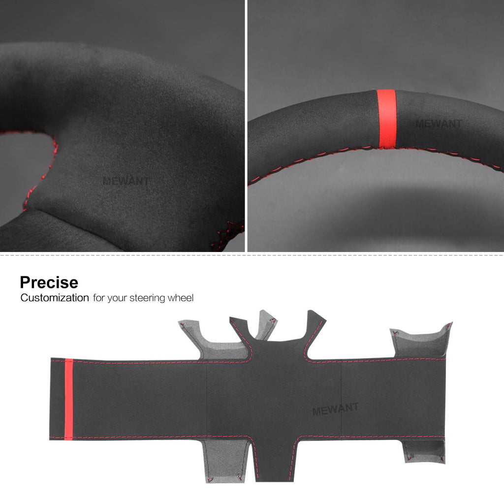 MEWANT DIY Leather Suede Car Steering Wheel Cover for?Nissan?200SX?S15?2001 - 2002?/?Silvia?1999 - 2000?/?Skyline?R34?GTR?GT - R?1998 - 2001 - Mewant Cover