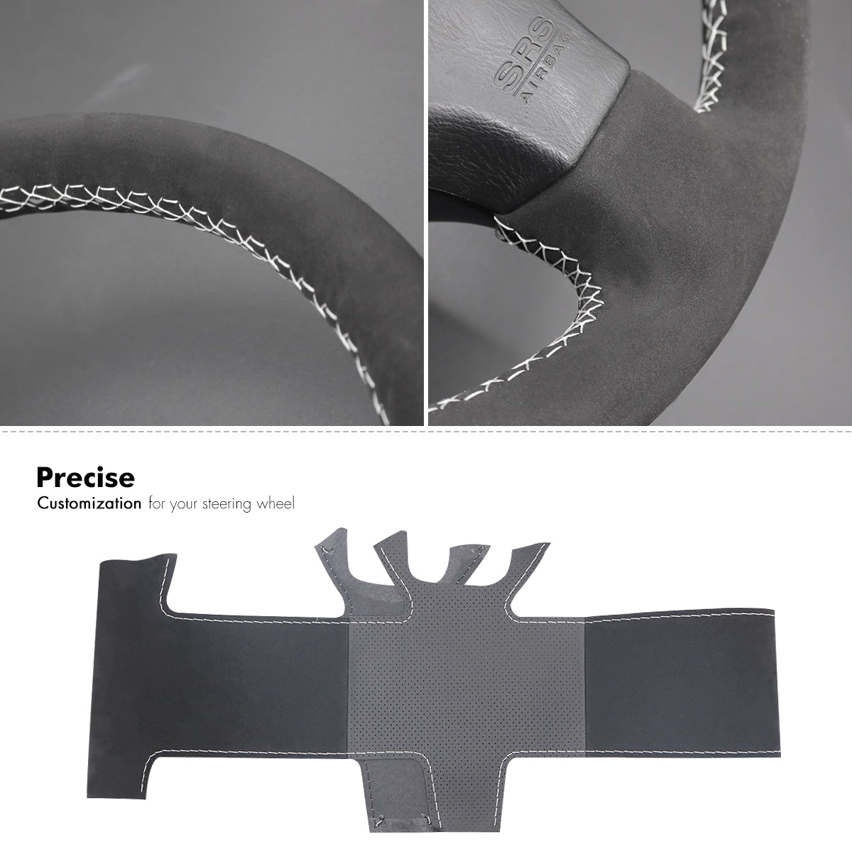 MEWANT DIY Leather Suede Car Steering Wheel Cover for?Nissan?200SX?S15?2001 - 2002?/?Silvia?1999 - 2000?/?Skyline?R34?GTR?GT - R?1998 - 2001 - Mewant Cover