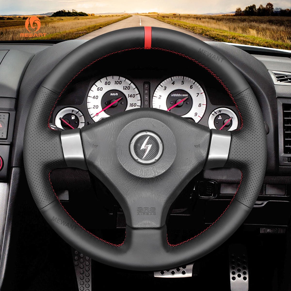 MEWANT DIY Leather Suede Car Steering Wheel Cover for?Nissan?200SX?S15?2001 - 2002?/?Silvia?1999 - 2000?/?Skyline?R34?GTR?GT - R?1998 - 2001 - Mewant Cover