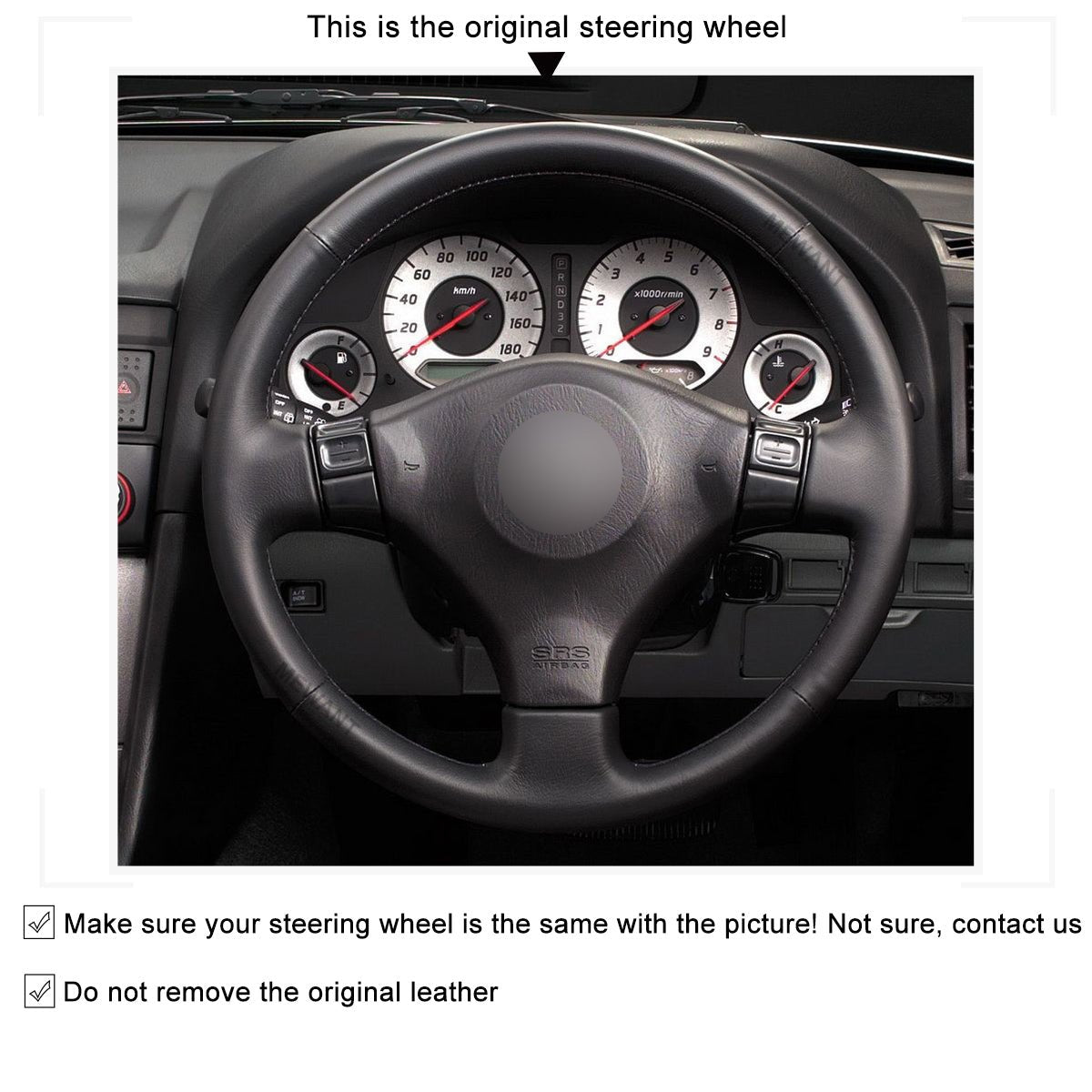 MEWANT DIY Leather Suede Car Steering Wheel Cover for?Nissan?200SX?S15?2001 - 2002?/?Silvia?1999 - 2000?/?Skyline?R34?GTR?GT - R?1998 - 2001 - Mewant Cover