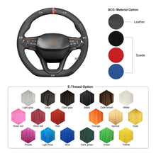 Bild in den Galerie-Viewer laden, MEWANT DIY Leather Suede Carbon Fiber Car Steering Wheel Cover for Seat Cupra Leon 2020 - 2021 - Mewant Cover
