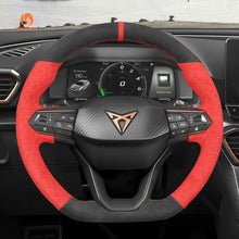 Bild in den Galerie-Viewer laden, MEWANT DIY Leather Suede Carbon Fiber Car Steering Wheel Cover for Seat Cupra Leon 2020 - 2021 - Mewant Cover
