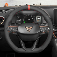 Bild in den Galerie-Viewer laden, MEWANT DIY Leather Suede Carbon Fiber Car Steering Wheel Cover for Seat Cupra Leon 2020 - 2021 - Mewant Cover
