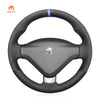 MEWANT DIY Suede Real Leather Car Steering Wheel Cover for?Peugeot?207?CC?2012 - 2014 - Mewant Cover