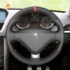 MEWANT DIY Suede Real Leather Car Steering Wheel Cover for?Peugeot?207?CC?2012 - 2014 - Mewant Cover