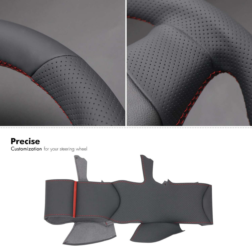 MEWANT Genuine Leather Car Steering Wheel Cove for Chevrolet Caprice / Holden Calais / Commodore / Ute - Alcantara, Leather, Carbon Fiber, Easy Install, Non - Slip, Best Steering Wheel Cover