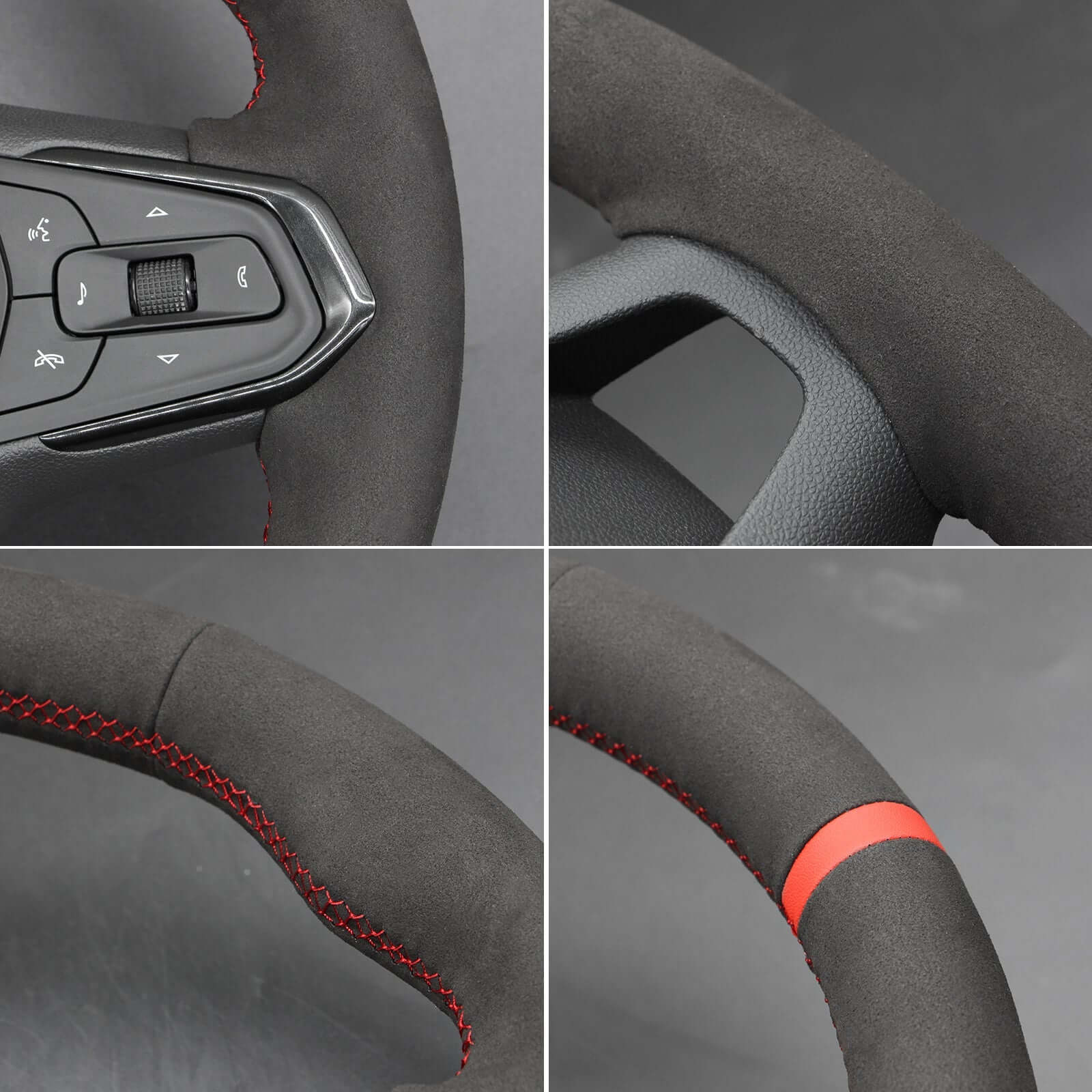 MEWANT Genuine Leather Car Steering Wheel Cove for Chevrolet Trax 2024 / Trailblazer 2024 - Alcantara, Leather, Carbon Fiber, Easy Install, Non - Slip, Best Steering Wheel Cover