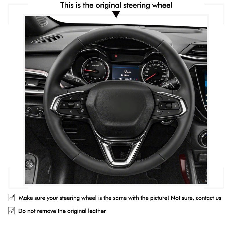 MEWANT Genuine Leather Car Steering Wheel Cove for Chevrolet(Chevy) Bolt EUV/ Bolt EV/ TrailBlazer / Trax / TrailBlazer - Mewant Cover