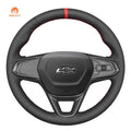MEWANT Genuine Leather Car Steering Wheel Cove for Chevrolet(Chevy) Bolt EUV/ Bolt EV/ TrailBlazer/ Trax/ TrailBlazer - Alcantara, Leather, Carbon Fiber, Easy Install, Non - Slip, Best Steering Wheel Cover