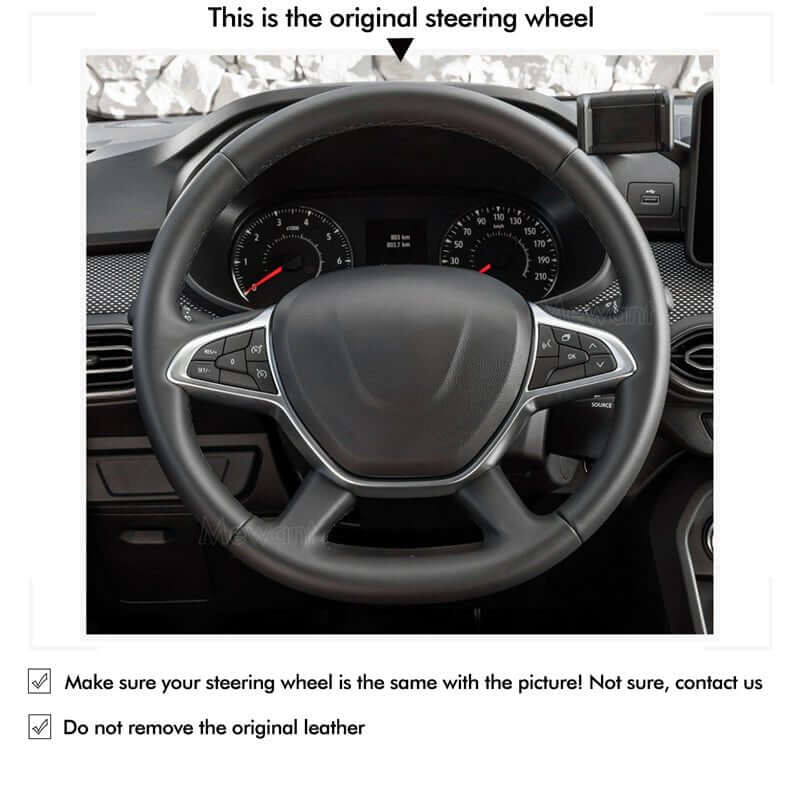 MEWANT Steering Wheel Cover for Dacia Logan Sandero Duster Spring 2018-2022