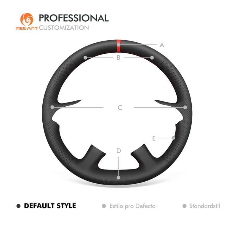 MEWANT Genuine Leather Car Steering Wheel Cove for Dacia Logan/ Sandero/ Duster / Spring - Alcantara, Leather, Carbon Fiber, Easy Install, Non - Slip, Best Steering Wheel Cover