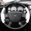 MEWANT Genuine Leather Car Steering Wheel Cove for Dodge Ram 1500 2500 3500 2004 - 2008 - Alcantara, Leather, Carbon Fiber, Easy Install, Non - Slip, Best Steering Wheel Cover