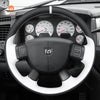MEWANT Genuine Leather Car Steering Wheel Cove for Dodge Ram 1500 2500 3500 2004 - 2008 - Alcantara, Leather, Carbon Fiber, Easy Install, Non - Slip, Best Steering Wheel Cover