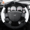 MEWANT Genuine Leather Car Steering Wheel Cove for Dodge Ram 1500 2500 3500 2004 - 2008 - Alcantara, Leather, Carbon Fiber, Easy Install, Non - Slip, Best Steering Wheel Cover