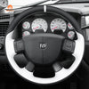 MEWANT Genuine Leather Car Steering Wheel Cove for Dodge Ram 1500 2500 3500 2004 - 2008 - Alcantara, Leather, Carbon Fiber, Easy Install, Non - Slip, Best Steering Wheel Cover