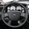 MEWANT Genuine Leather Car Steering Wheel Cove for Dodge Ram 1500 2500 3500 2004 - 2008 - Alcantara, Leather, Carbon Fiber, Easy Install, Non - Slip, Best Steering Wheel Cover