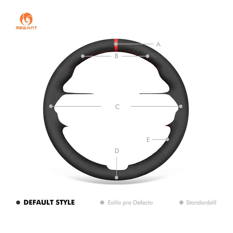 MEWANT Genuine Leather Car Steering Wheel Cove for Fiat 500X 2022 - 2024 - Alcantara, Leather, Carbon Fiber, Easy Install, Non - Slip, Best Steering Wheel Cover