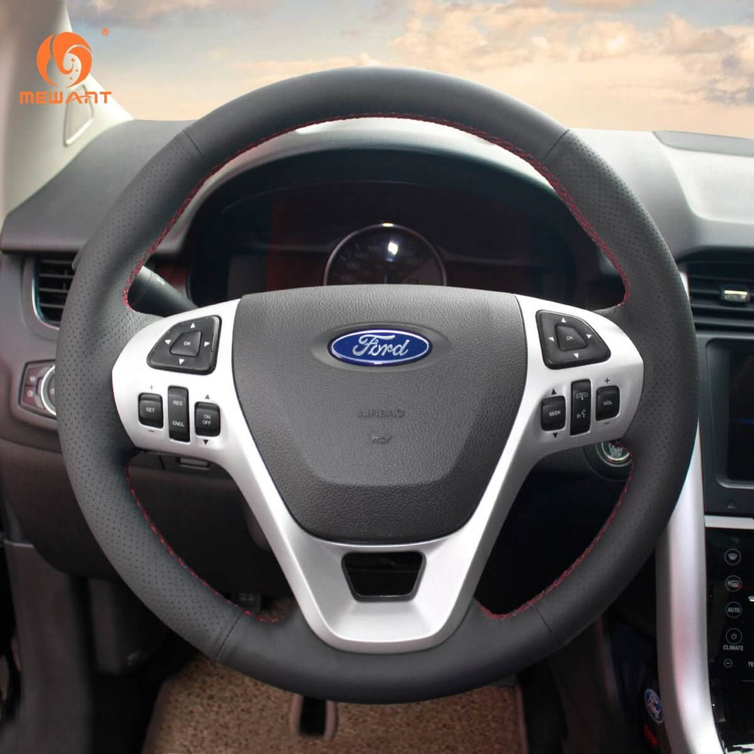 MEWANT Steering Wheel Cover for Ford Edge Explorer Flex Taurus 2011-2019