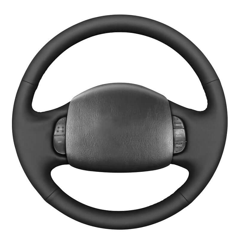 MEWANT Genuine Leather Car Steering Wheel Cove for Ford F150 F250 F350 Expedition Excursion - Alcantara, Leather, Carbon Fiber, Easy Install, Non - Slip, Best Steering Wheel Cover
