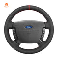 MEWANT Genuine Leather Car Steering Wheel Cove for Ford Falcon 2002 - 2008 - Alcantara, Leather, Carbon Fiber, Easy Install, Non - Slip, Best Steering Wheel Cover