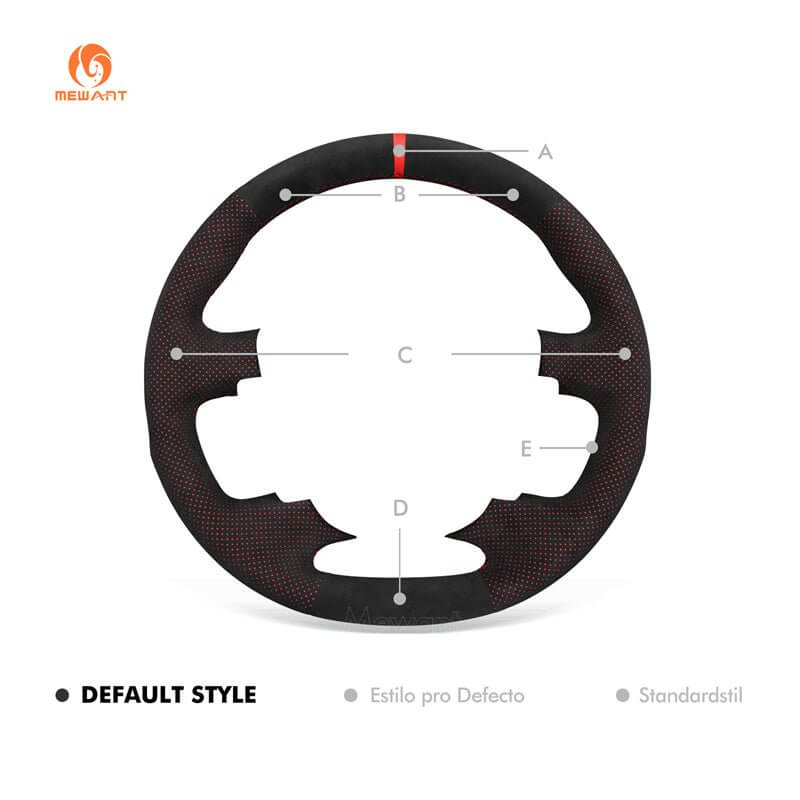 MEWANT Genuine Leather Car Steering Wheel Cove for Ford Falcon/ Falcon Ute/ Territory - Alcantara, Leather, Carbon Fiber, Easy Install, Non - Slip, Best Steering Wheel Cover