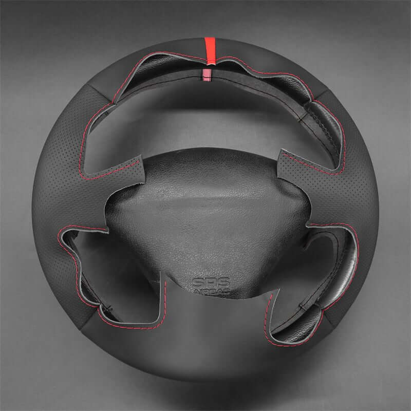 MEWANT Genuine Leather Car Steering Wheel Cove for Ford Fiesta/ Puma - Alcantara, Leather, Carbon Fiber, Easy Install, Non - Slip, Best Steering Wheel Cover