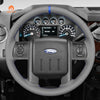 MEWANT Genuine Leather Car Steering Wheel Cove for Ford Ford F - 250 F - 350 2011 - 2016 Expedition 2007 - 2014 - Alcantara, Leather, Carbon Fiber, Easy Install, Non - Slip, Best Steering Wheel Cover
