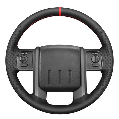 MEWANT Genuine Leather Car Steering Wheel Cove for Ford Ford F - 250 F - 350 2011 - 2016 Expedition 2007 - 2014 - Alcantara, Leather, Carbon Fiber, Easy Install, Non - Slip, Best Steering Wheel Cover
