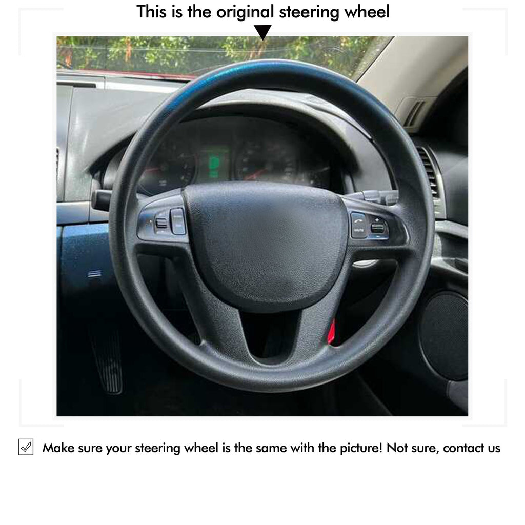 MEWANT Genuine Leather Car Steering Wheel Cove for Holden Commodore (VE)/ Ute/ Calais/ Berlina/ Caprice/ Statesman - Alcantara, Leather, Carbon Fiber, Easy Install, Non - Slip, Best Steering Wheel Cover