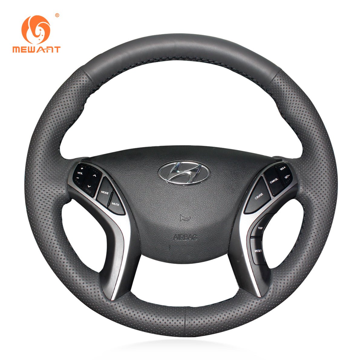 MEWANT Genuine Leather Car Steering Wheel Cove for Hyundai Elantra/ Elantra GT/ Elantra Coupe/ Hyundai i30 - Mewant Cover