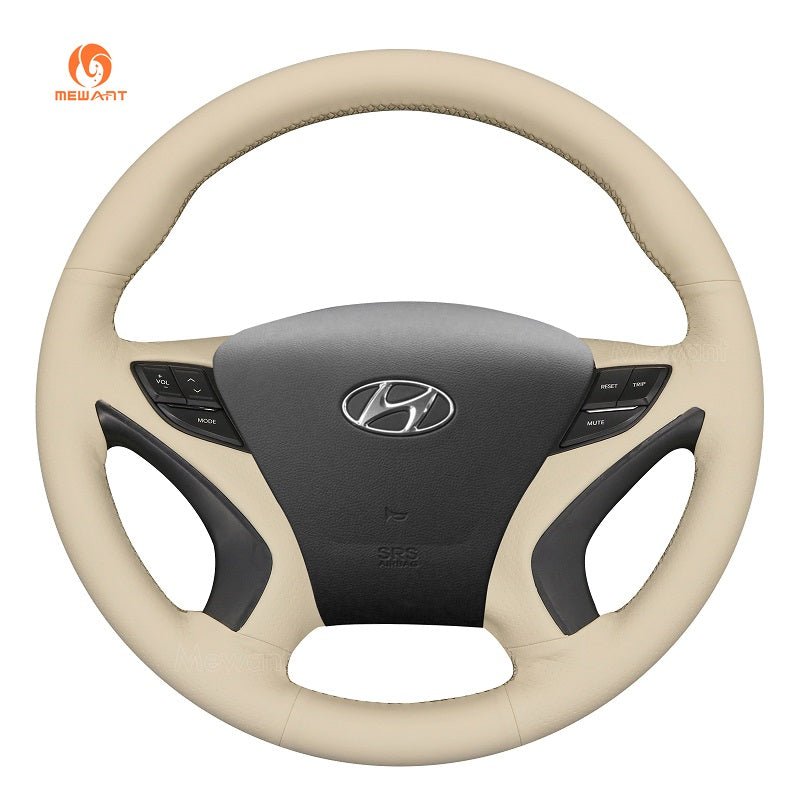 MEWANT Genuine Leather Car Steering Wheel Cove for Hyundai i45 - Alcantara, Leather, Carbon Fiber, Easy Install, Non - Slip, Best Steering Wheel Cover