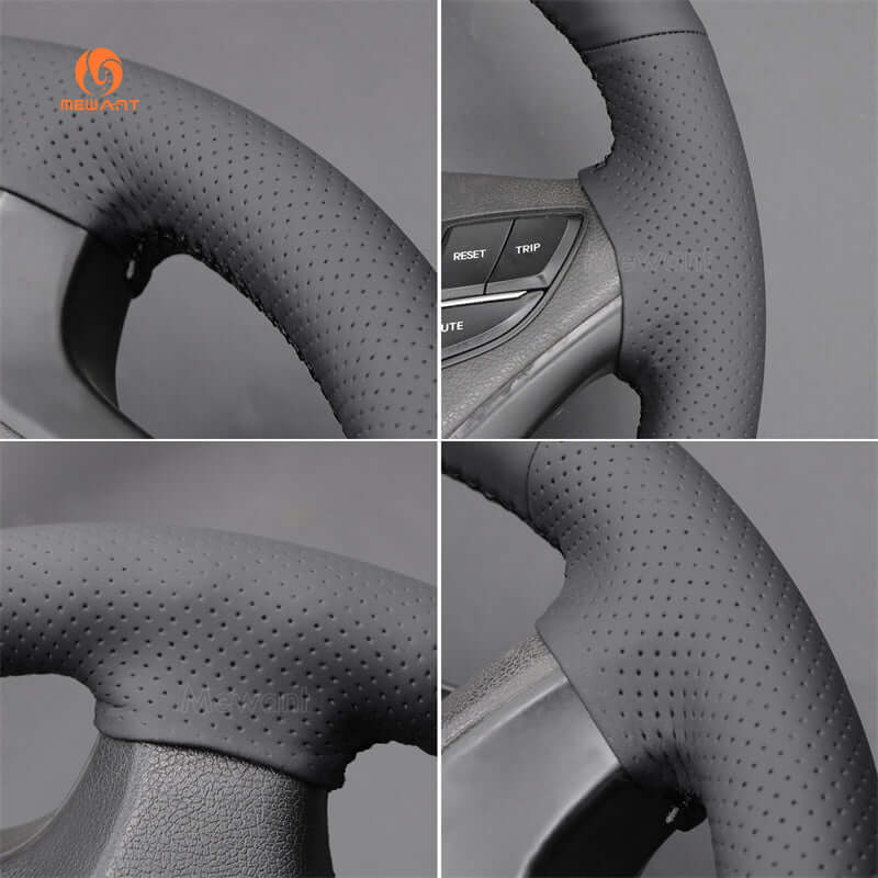 MEWANT Genuine Leather Car Steering Wheel Cove for Hyundai i45 - Alcantara, Leather, Carbon Fiber, Easy Install, Non - Slip, Best Steering Wheel Cover