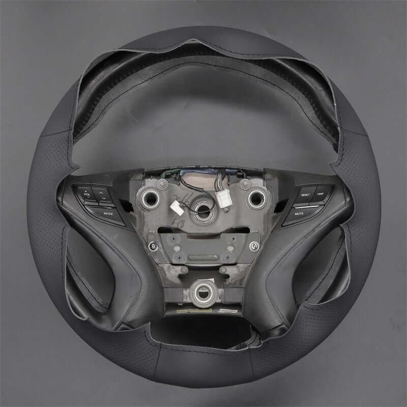 MEWANT Genuine Leather Car Steering Wheel Cove for Hyundai i45 - Alcantara, Leather, Carbon Fiber, Easy Install, Non - Slip, Best Steering Wheel Cover