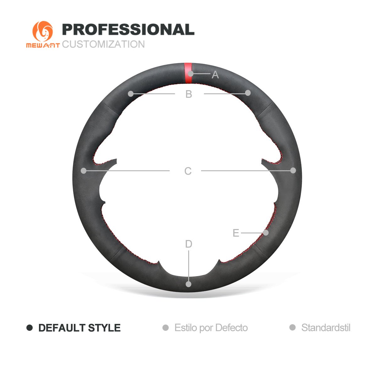 MEWANT Genuine Leather Car Steering Wheel Cove for Hyundai Kona 2017 - 2023 - Alcantara, Leather, Carbon Fiber, Easy Install, Non - Slip, Best Steering Wheel Cover