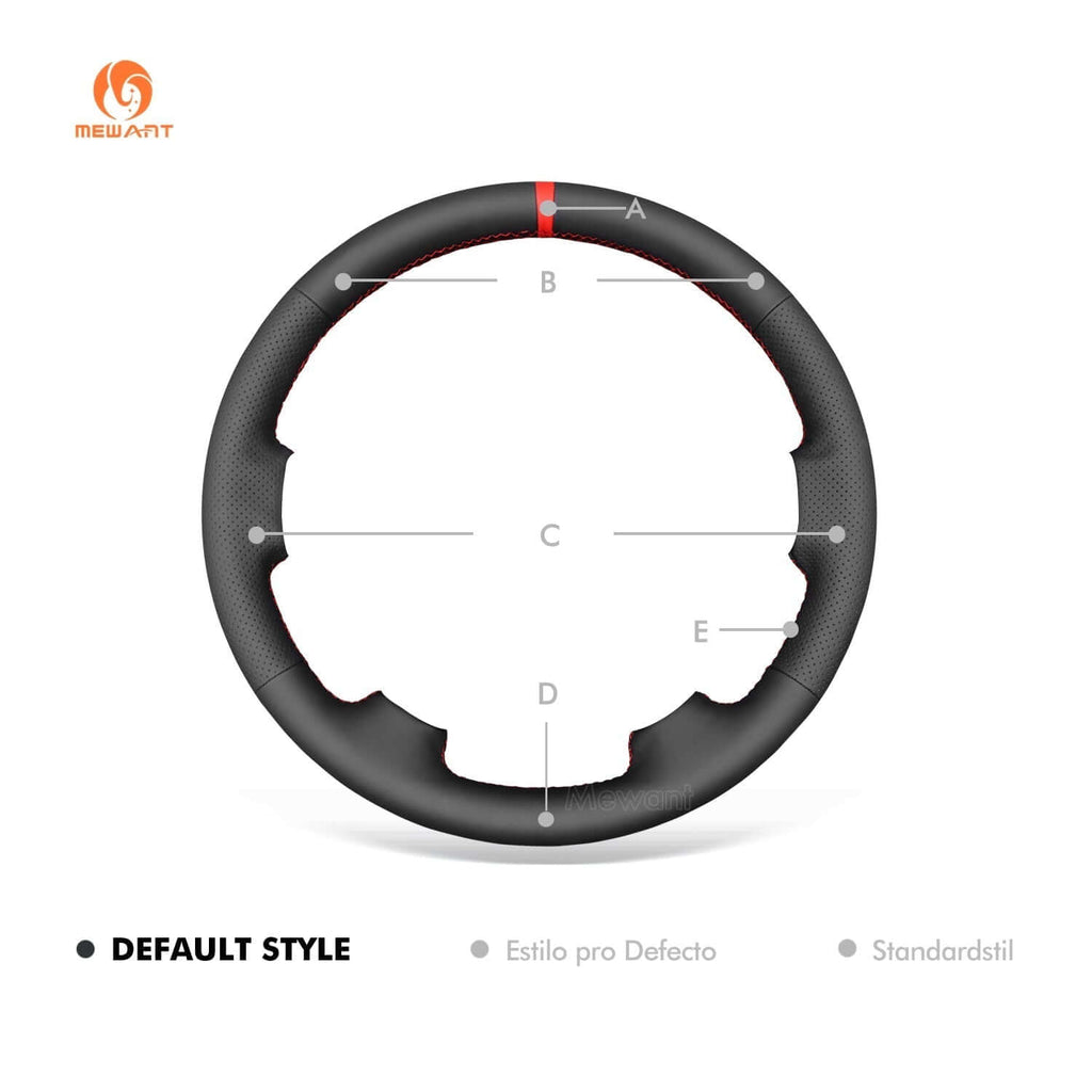 MEWANT Genuine Leather Car Steering Wheel Cove for Jeep Commander (XK)/ Grand Cherokee III(WK)/ Cherokee IV(KK) - Alcantara, Leather, Carbon Fiber, Easy Install, Non - Slip, Best Steering Wheel Cover