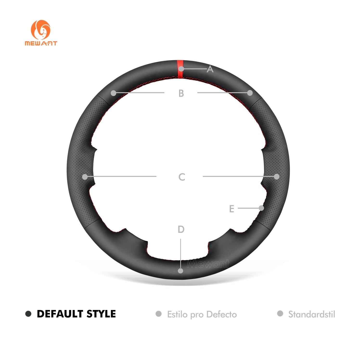 MEWANT Genuine Leather Car Steering Wheel Cove for Jeep Commander (XK)/ Grand Cherokee III(WK)/ Cherokee IV(KK) - Alcantara, Leather, Carbon Fiber, Easy Install, Non - Slip, Best Steering Wheel Cover