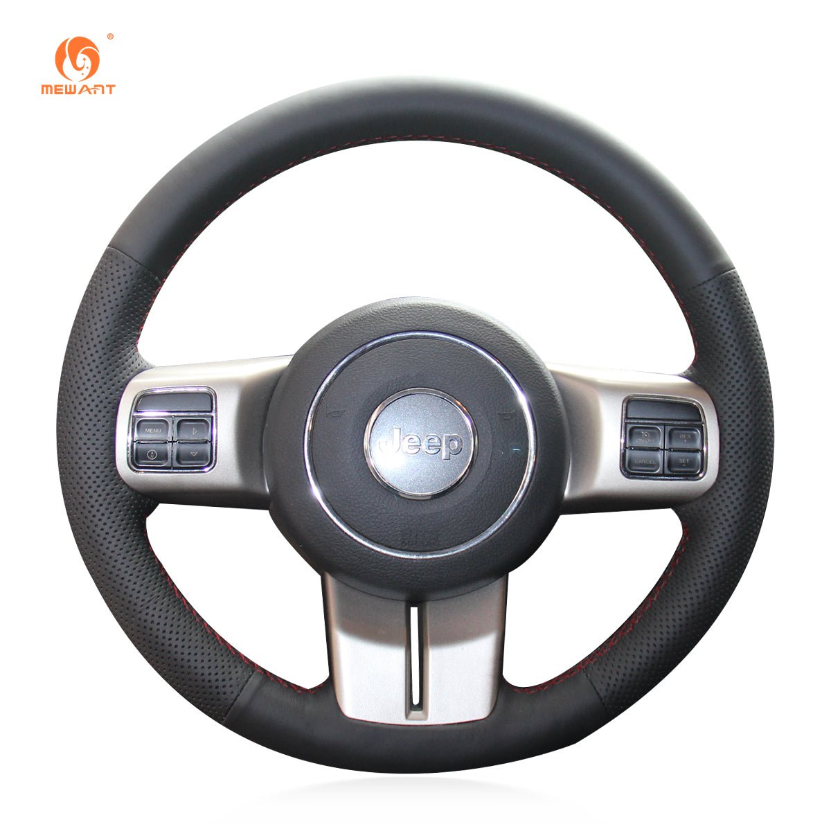 MEWANT Genuine Leather Car Steering Wheel Cove for Jeep Compass /Grand Cherokee / Wrangler /Patriot - Mewant Cover