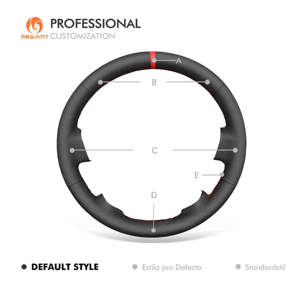 MEWANT Genuine Leather Car Steering Wheel Cove for Jeep Compass I(MK49) / Patriot - Alcantara, Leather, Carbon Fiber, Easy Install, Non - Slip, Best Steering Wheel Cover