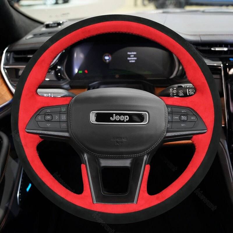 MEWANT Genuine Leather Car Steering Wheel Cove for Jeep Grand Cherokee V(WL) / Grand Cherokee L - Mewant Cover