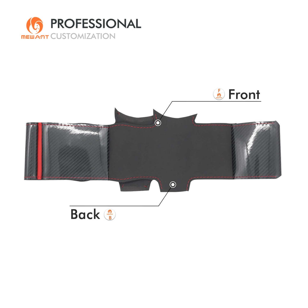 MEWANT Genuine Leather Car Steering Wheel Cove for Kia Solando MQ4/ Telluride - Alcantara, Leather, Carbon Fiber, Easy Install, Non - Slip, Best Steering Wheel Cover