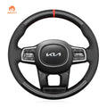 MEWANT Genuine Leather Car Steering Wheel Cove for Kia Solando MQ4/ Telluride - Alcantara, Leather, Carbon Fiber, Easy Install, Non - Slip, Best Steering Wheel Cover