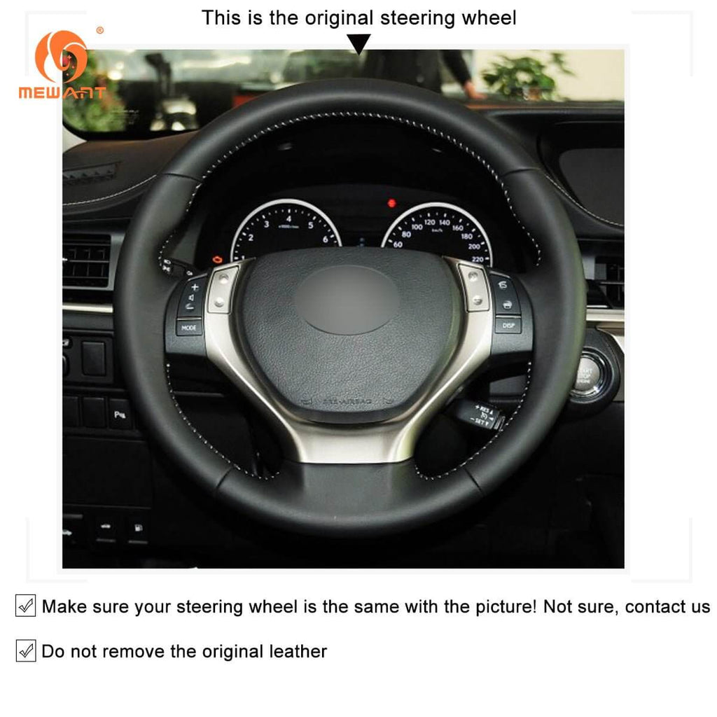 MEWANT Genuine Leather Car Steering Wheel Cove for LexusES250 /ES300h /GS250 /GS300h /RX270 /RX350 - Alcantara, Leather, Carbon Fiber, Easy Install, Non - Slip, Best Steering Wheel Cover