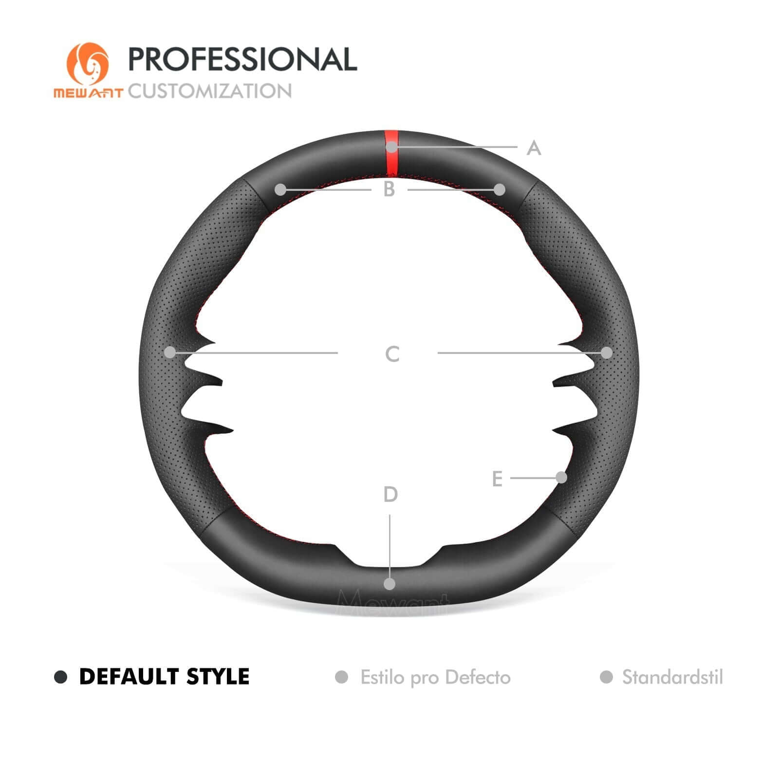 MEWANT Genuine Leather Car Steering Wheel Cove for Mercedes - Benz CLA35 AMG/ AMG GT 63 - Alcantara, Leather, Carbon Fiber, Easy Install, Non - Slip, Best Steering Wheel Cover