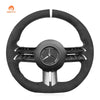 MEWANT Genuine Leather Car Steering Wheel Cove for Mercedes - Benz CLS 450 / C260L / E - Class - Alcantara, Leather, Carbon Fiber, Easy Install, Non - Slip, Best Steering Wheel Cover