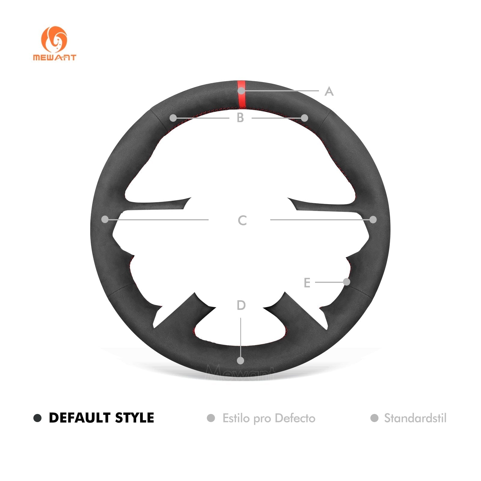 MEWANT Genuine Leather Car Steering Wheel Cove for Mitsubishi Outlander - Alcantara, Leather, Carbon Fiber, Easy Install, Non - Slip, Best Steering Wheel Cover