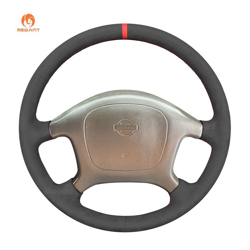 MEWANT Genuine Leather Car Steering Wheel Cove for Nissan Patrol DX 2000 - 2005 - Alcantara, Leather, Carbon Fiber, Easy Install, Non - Slip, Best Steering Wheel Cover
