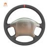MEWANT Genuine Leather Car Steering Wheel Cove for Nissan Patrol DX 2000 - 2005 - Alcantara, Leather, Carbon Fiber, Easy Install, Non - Slip, Best Steering Wheel Cover