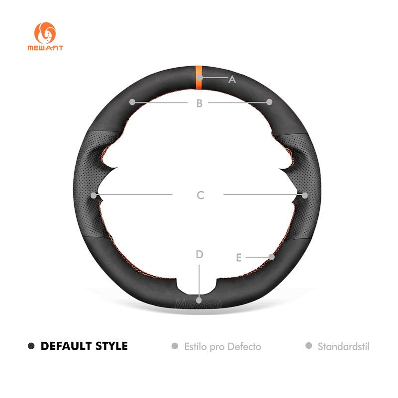 MEWANT Genuine Leather Car Steering Wheel Cove for Nissan Tiida 2004 - 2010 - Alcantara, Leather, Carbon Fiber, Easy Install, Non - Slip, Best Steering Wheel Cover